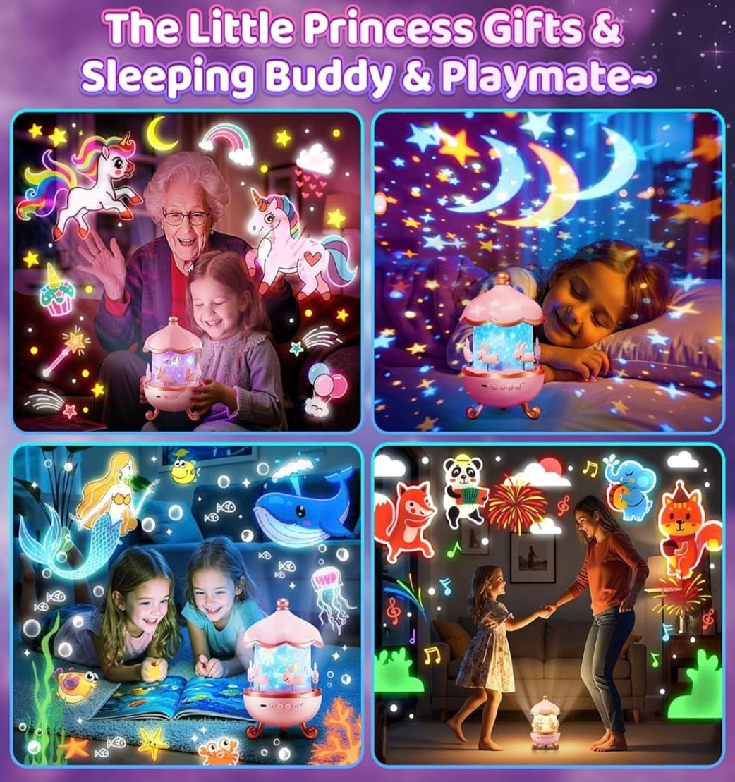 Bunny’s Carousel Night Light Projector – Soothing Sleep Light for Kids