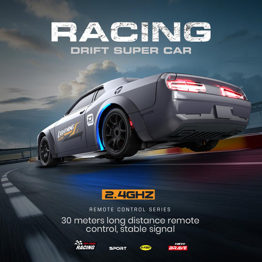 1/43 Scale 4WD RC Drift Car – Full Proportional Control, 2.4GHz, LED Lights, High-Performance Racing Vehicle for Adults & Hobbyists –